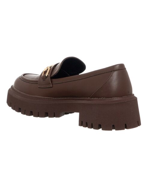 Mocassins en Cuir Tania marron - Talon 5 cm