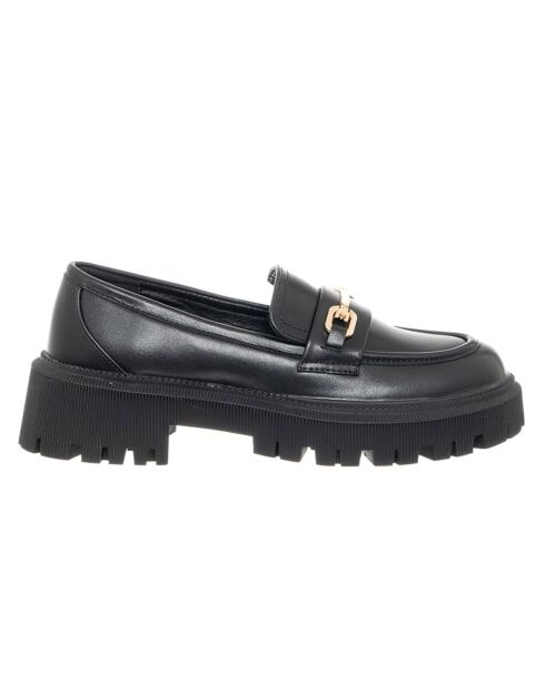 Mocassins en Cuir Tania noirs - Talon 5 cm