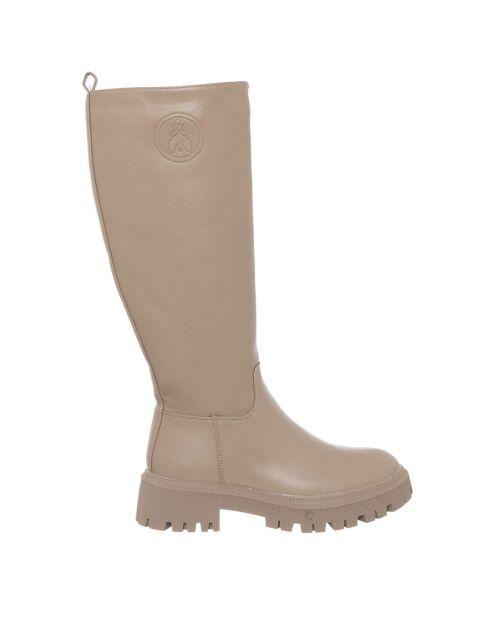 Bottes en Cuir Alice taupe - Talon 5 cm