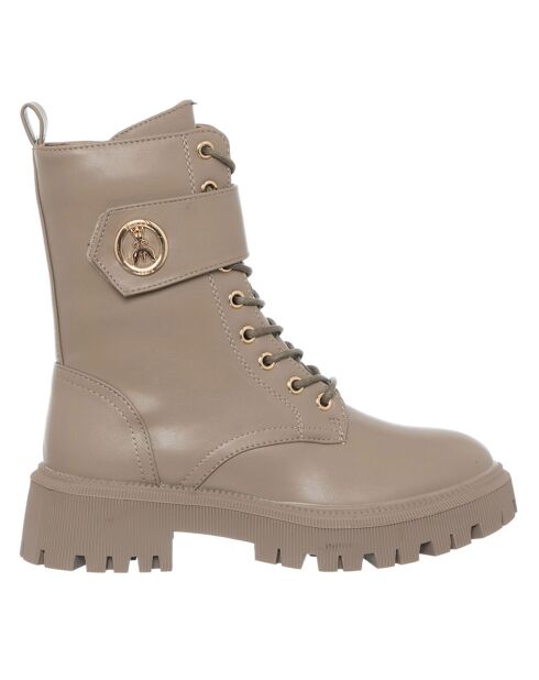 Boots en Cuir Milo taupe - Talon 5 cm