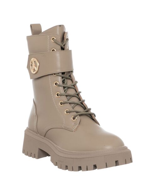 Boots en Cuir Milo taupe - Talon 5 cm