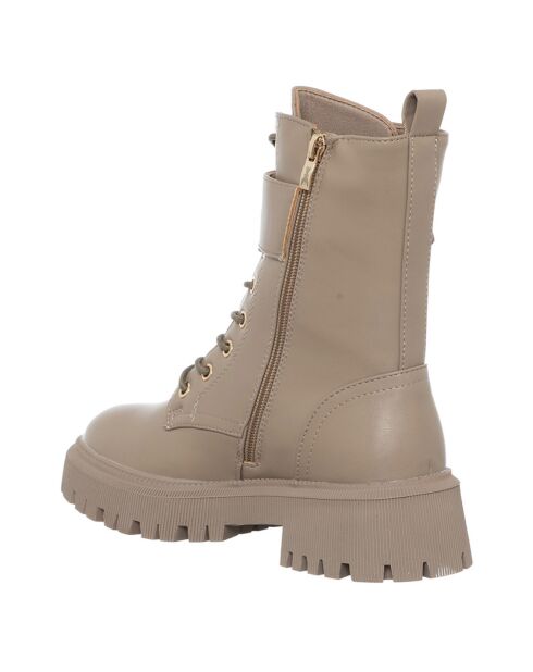 Boots en Cuir Milo taupe - Talon 5 cm