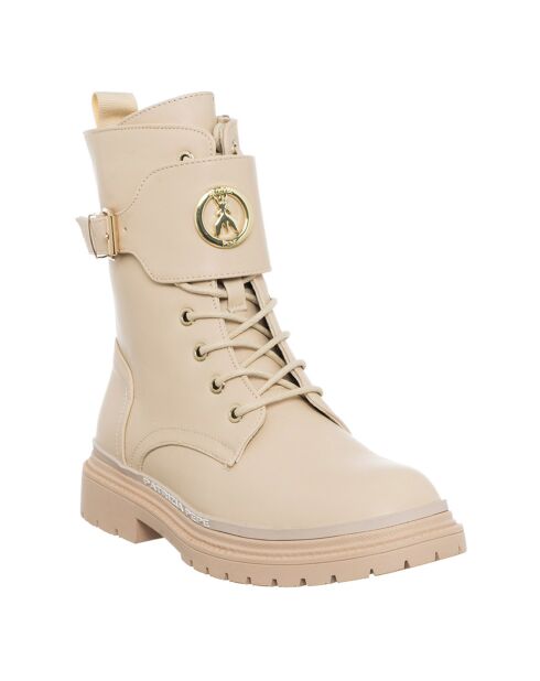 Boots en Cuir Paula écrues
