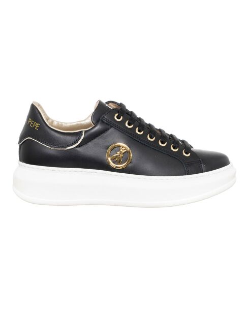 Sneakers en Cuir Orea noir/doré
