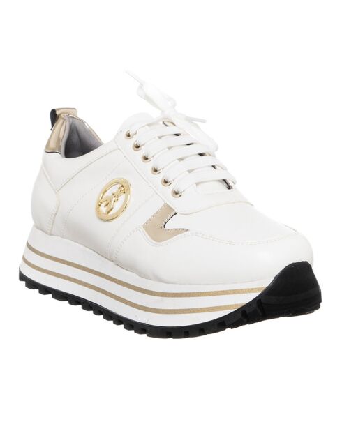 Sneakers en Cuir Elena blanches