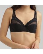 Soutien-gorge emboîtant Coeur Croisé Féminin Microfibre noir