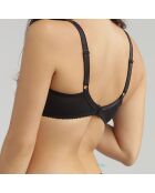 Soutien-gorge emboîtant Coeur Croisé Féminin Microfibre noir
