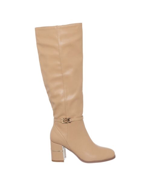 Bottes Usis beiges - Talon 7.5 cm