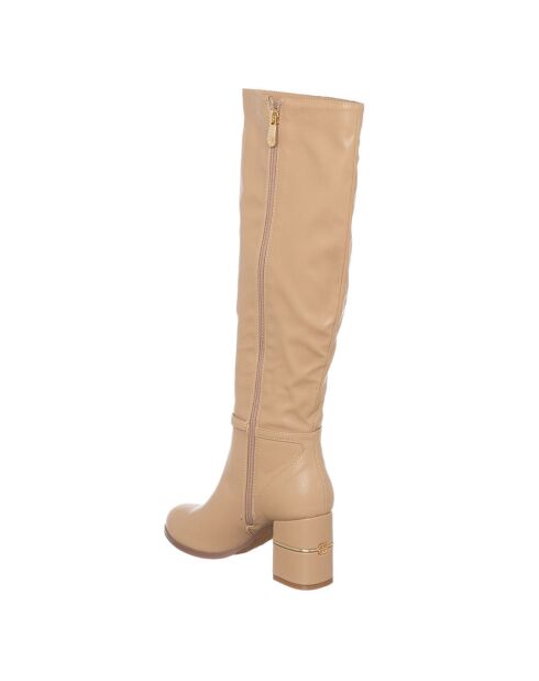 Bottes Usis beiges - Talon 7.5 cm