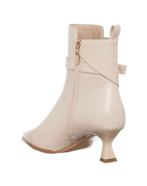 Bottines Minorque écrues - Talon 6 cm
