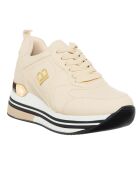 Sneakers Siam beige/blanc - Plateforme 5 cm