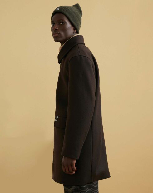 Manteau en Laine mélangée cacao