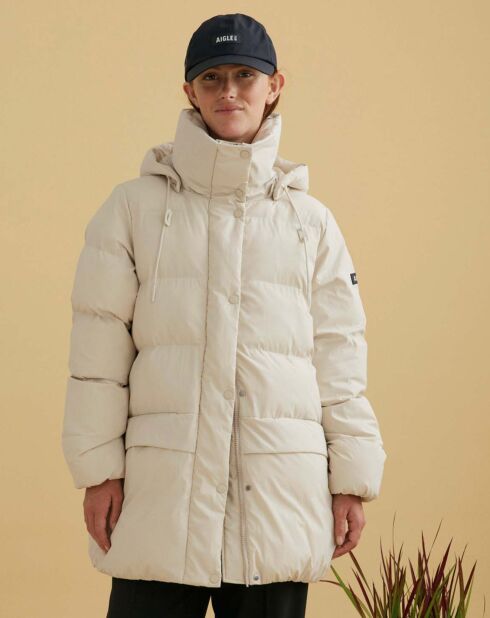 Doudoune à capuche sable