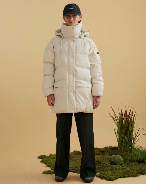 Doudoune à capuche sable