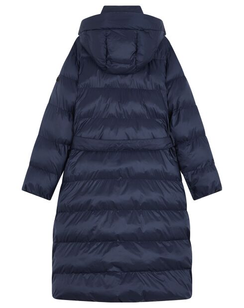 Doudoune longue ceinturée marine aigle