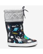 Bottes fourrées Giboulée Pt 2 High Cut imprimées space noires