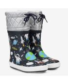 Bottes fourrées Giboulée Pt 2 High Cut imprimées space noires