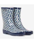 Bottillons de pluie Eliosa Bott Pt Mid Cut imprimés monogramme bleu/blanc
