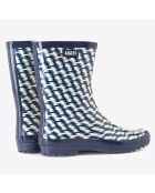 Bottillons de pluie Eliosa Bott Pt Mid Cut imprimés monogramme bleu/blanc
