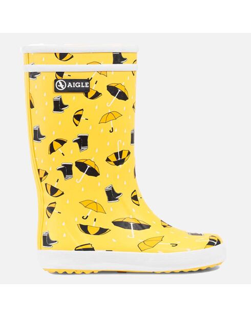 Bottes de pluie Lolly Pop Theme High Cut imprimées parapluies jaunes