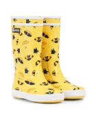 Bottes de pluie Lolly Pop Theme High Cut imprimées parapluies jaunes