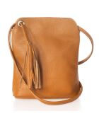 Sac bandoulière en Cuir Eva cognac - 20x10x22 cm