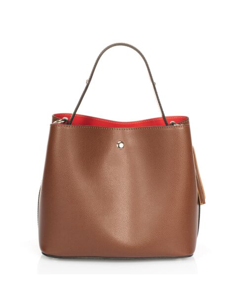 Borsa Vivian in pelle marrone - 27x13x22 cm
