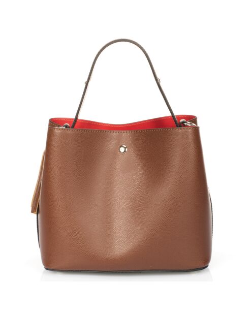Borsa Vivian in pelle marrone - 27x13x22 cm