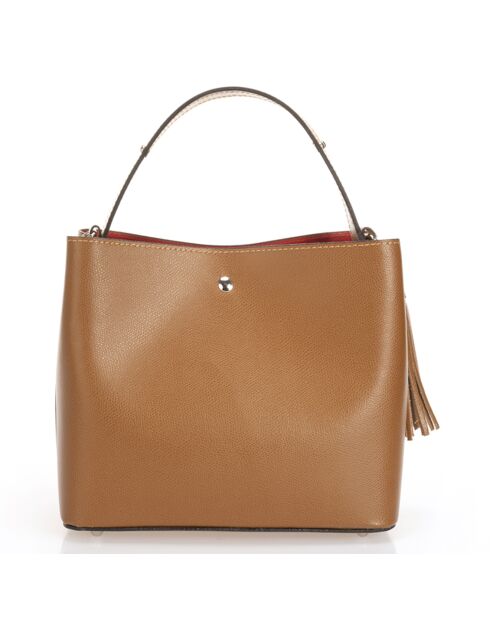 Borsa Vivian in pelle cognac - 27x13x22 cm