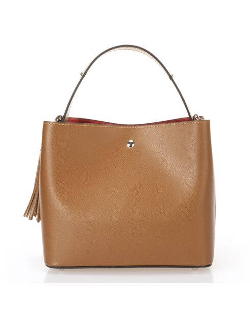 Borsa Vivian in pelle cognac - 27x13x22 cm