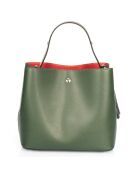 Grüne Vivian Lederhandtasche - 27x13x22 cm