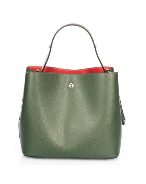 Grüne Vivian Lederhandtasche - 27x13x22 cm