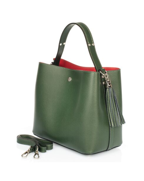 Grüne Vivian Lederhandtasche - 27x13x22 cm