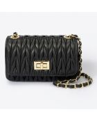 Bolso de hombro de piel Riley negro - 19x5x12 cm