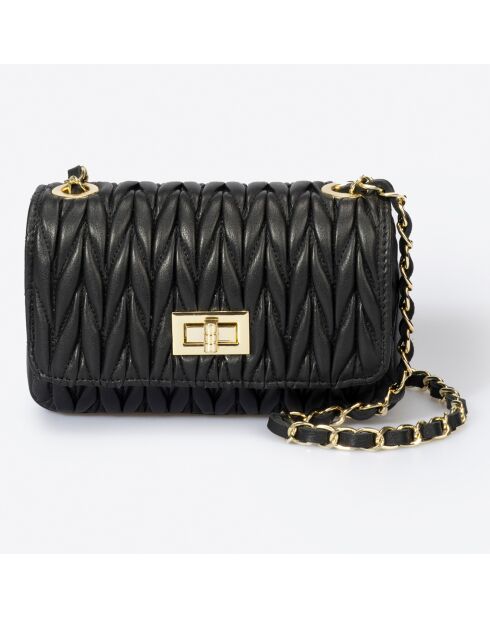 Bolso de hombro de piel Riley negro - 19x5x12 cm