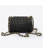 Bolso de hombro de piel Riley negro - 19x5x12 cm