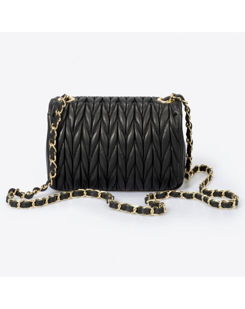 Bolso de hombro de piel Riley negro - 19x5x12 cm