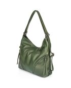 Borsa a tracolla Zoé in pelle verde - 42x10x32 cm