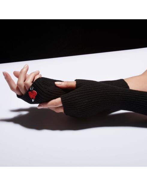 Guanti neri Juliette 100% cashmere