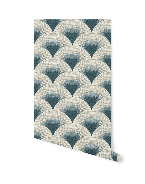 Papier Peint Mosaic bleu - 53x1000 cm