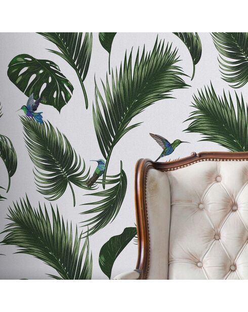 Papier Peint Jungle blanc craie - 53x1000 cm