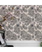 Papier Peint In Bloom noir - 53x1000 cm