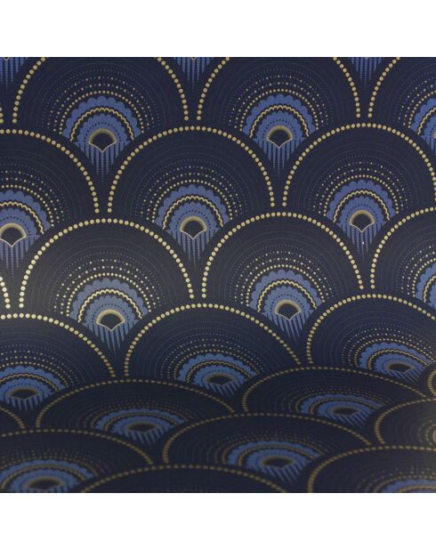 Papier Peint Han'i cobalt doré - 53x1000 cm