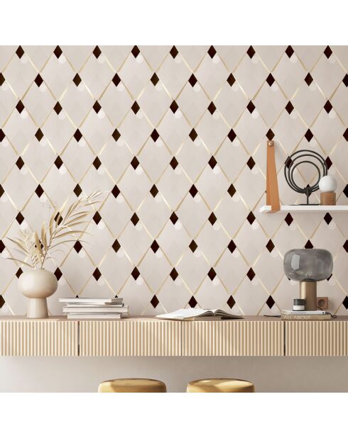 Papier Peint Arlequin lin doré - 53x1000 cm