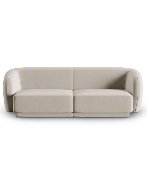 Canapé Modulaire Velours Lionel 2 Places beige - 188x93x74 cm