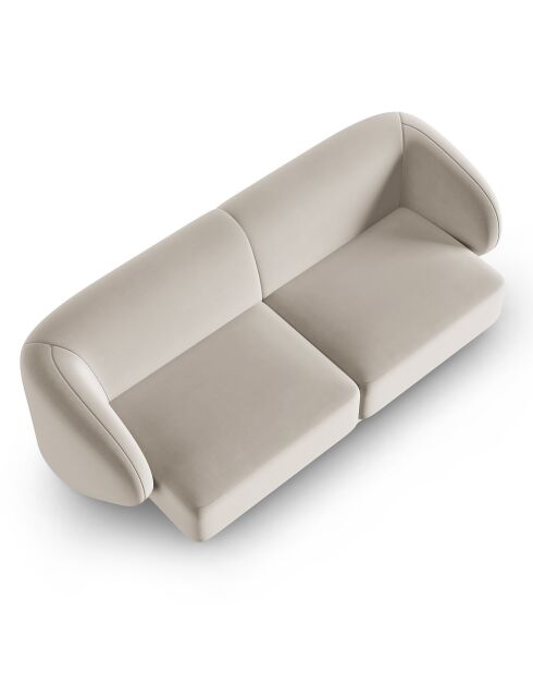 Canapé Modulaire Velours Lionel 2 Places beige - 188x93x74 cm