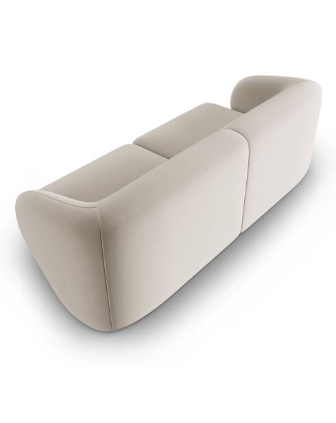 Canapé Modulaire Velours Lionel 2 Places beige - 188x93x74 cm