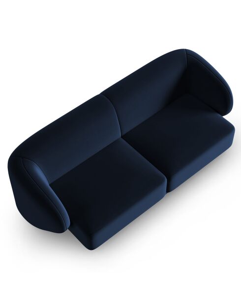 Canapé Modulaire Velours Lionel 2 Places bleu roi - 188x93x74 cm