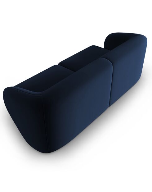 Canapé Modulaire Velours Lionel 2 Places bleu roi - 188x93x74 cm