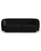 Canapé Modulaire Velours Lionel 2 Places noir - 184x85x74 cm